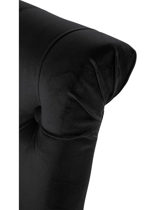 Lisburn fluwelen eetkamerstoel, zwart