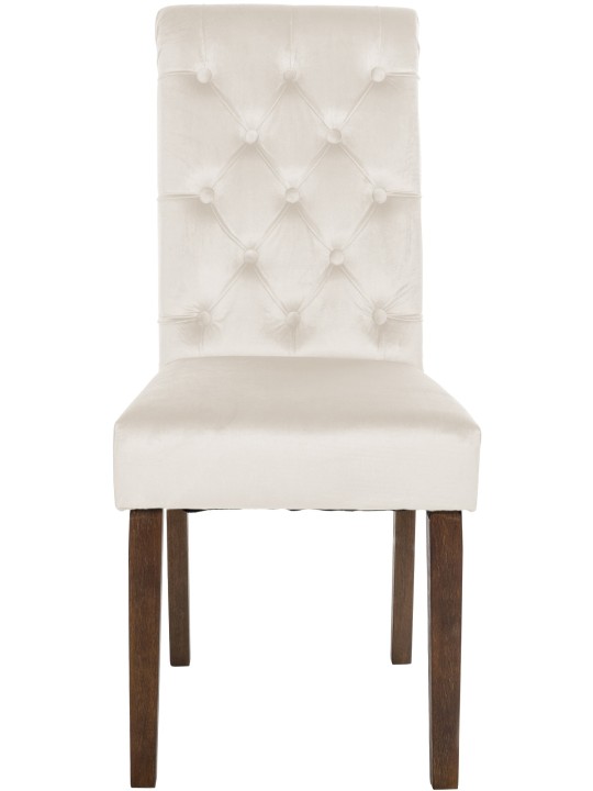 Eetkamerstoel Lisburn fluweel, crème