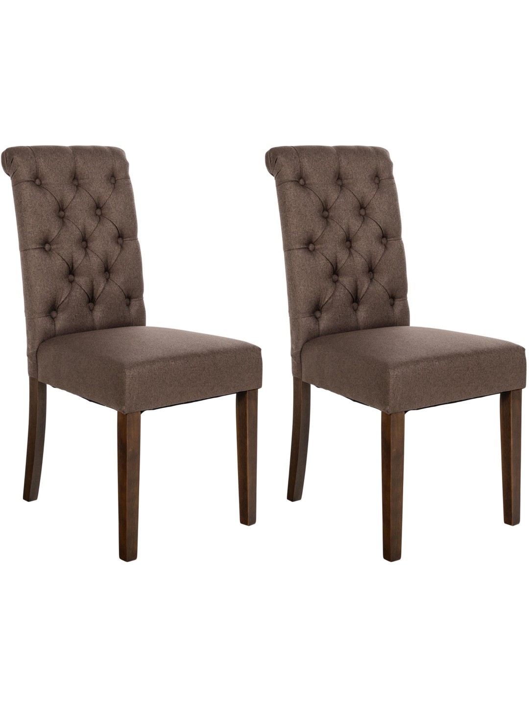 Set van 2 eetkamerstoelen Lisburn stof, bruin