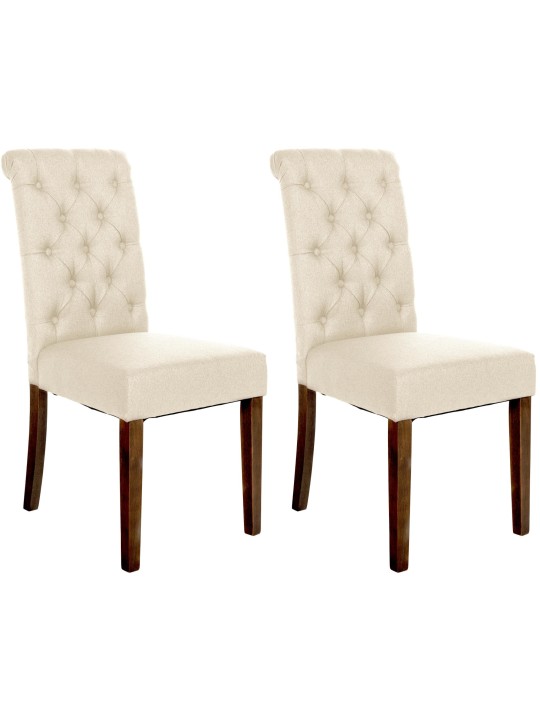 Set van 2 eetkamerstoelen Lisburn stof, crème Set van 2 eetkamerstoelen Lisburn stof, crème