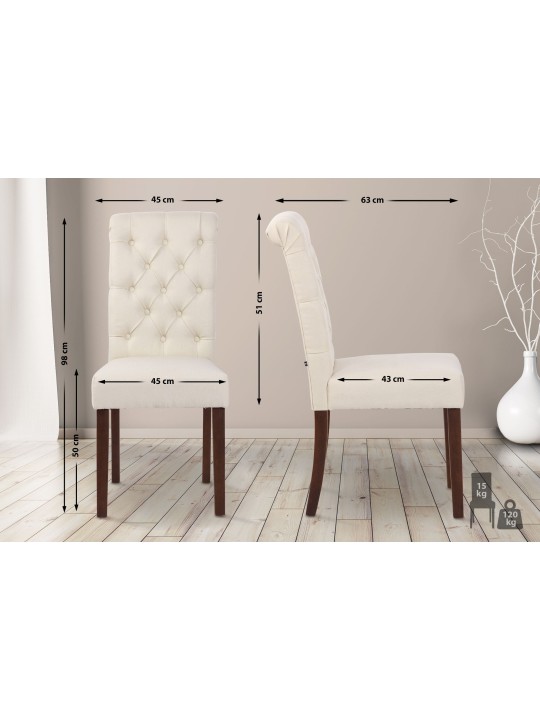 Set van 2 eetkamerstoelen Lisburn stof, crème Set van 2 eetkamerstoelen Lisburn stof, crème