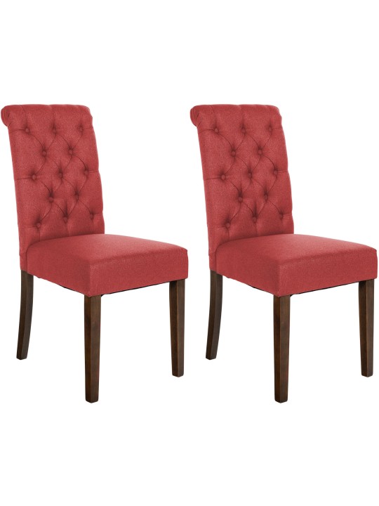 Set van 2 eetkamerstoelen Lisburn stof, rood