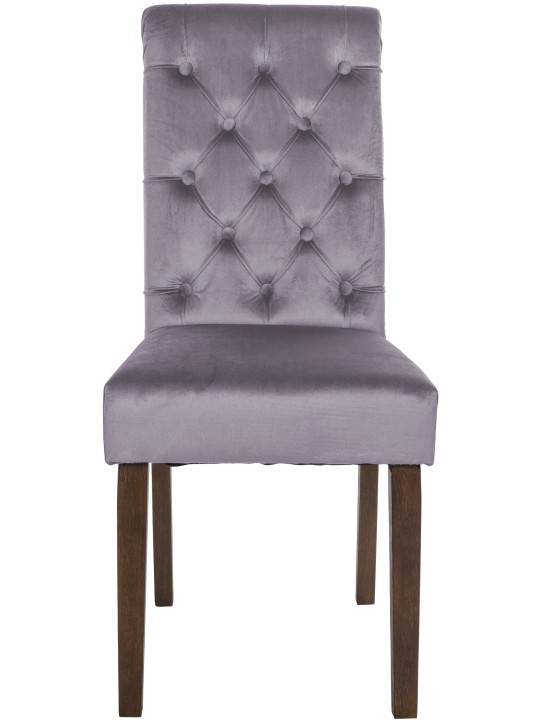 Set van 2 eetkamerstoelen Lisburn fluweel, donkergrijs