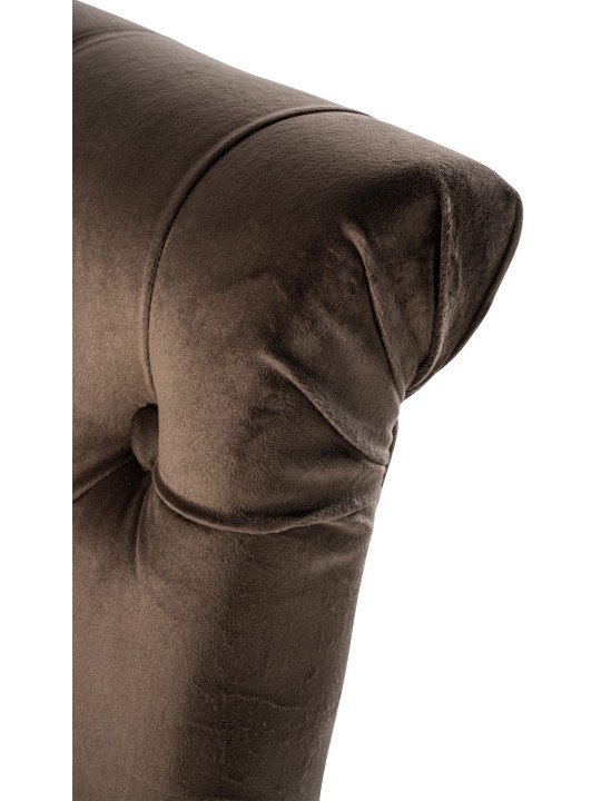 Set van 2 eetkamerstoelen Lisburn fluweel, bruin