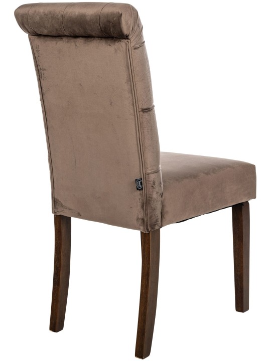 Set van 2 eetkamerstoelen Lisburn fluweel, bruin