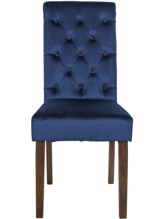 Set van 2 eetkamerstoelen Lisburn fluweel, blauw