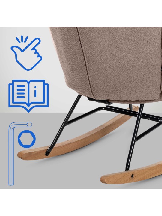 Stoel Sanka stof, taupe Stoel Sanka stof, taupe