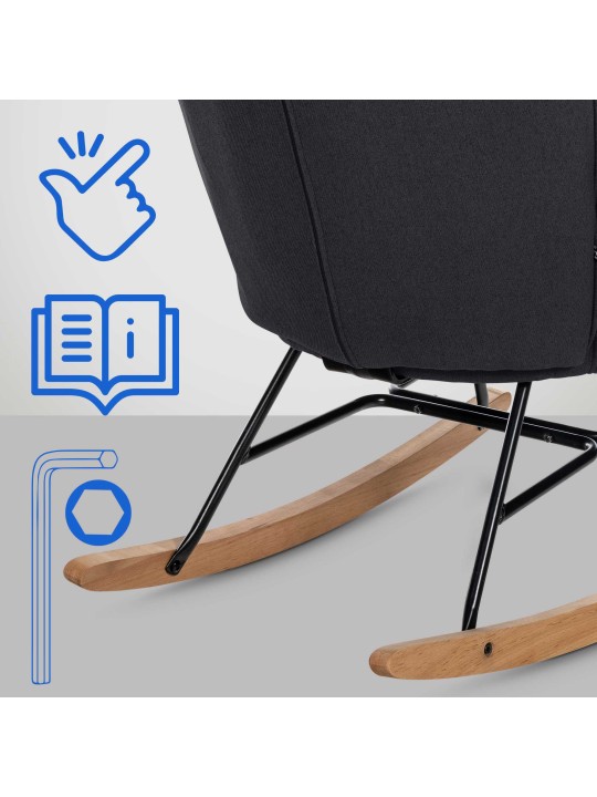 Stoel Sanka stof, zwart Stoel Sanka stof, zwart