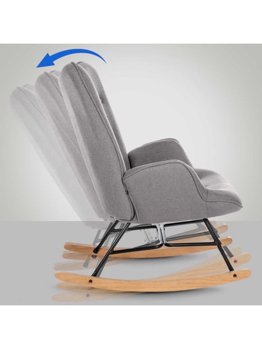 Stoel Sanka stof, grijs