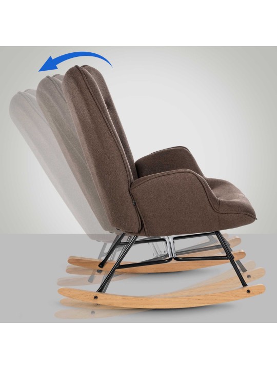 Stoel Sanka stof, bruin