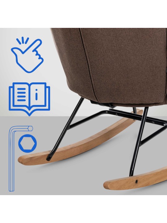 Stoel Sanka stof, bruin