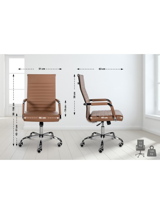 Bureaustoel Amadora kunstleer, lichtbruin