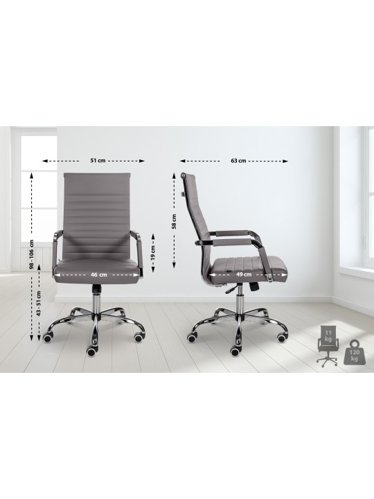 Bureaustoel Amadora kunstleer, grijs Bureaustoel Amadora kunstleer, grijs