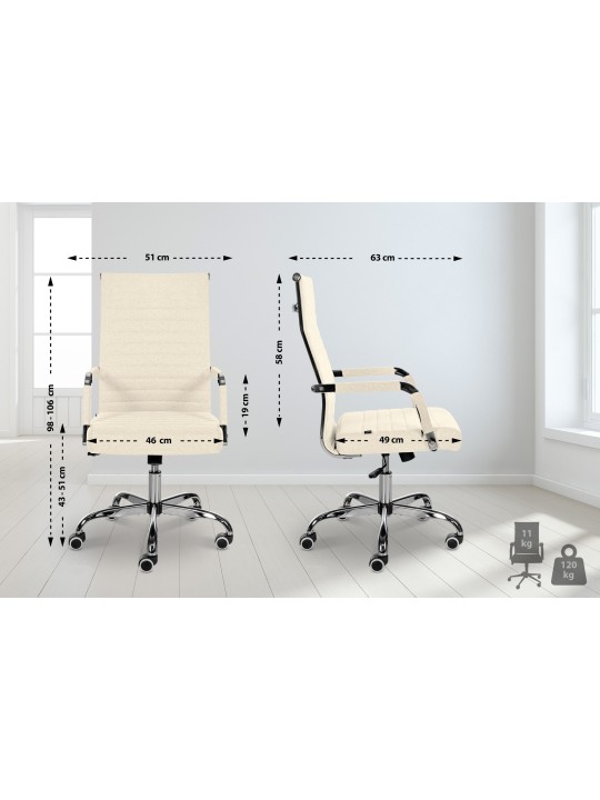 Bureaustoel Amadora stof, crème