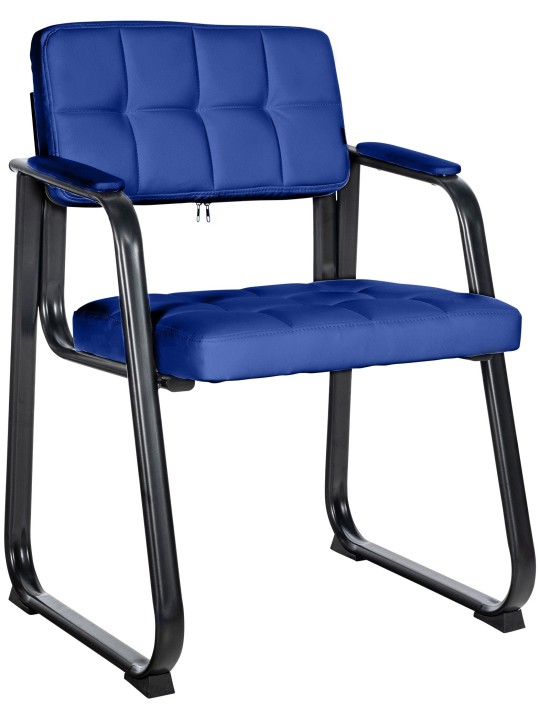 Bezoekersstoel Canada B kunstleer, blauw