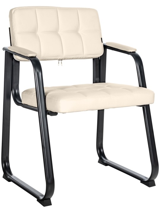 Bezoekersstoel Canada B kunstleer, crème