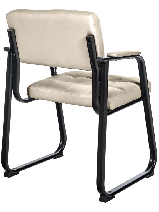 Bezoekersstoel Canada B kunstleer, crème