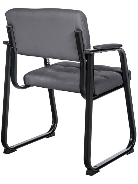 Bezoekersstoel Canada B kunstleer, grijs