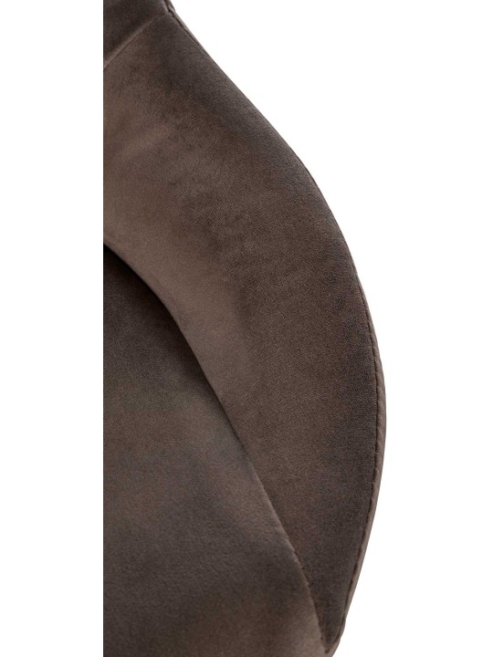 Barkruk Milet fluweel chroom, bruin