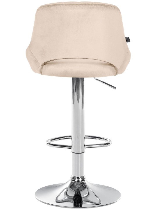 Barkruk Milet fluweel chroom, crème