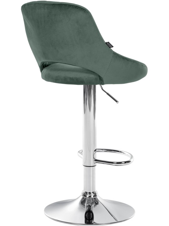 Barkruk Milet fluweel chroom, groen