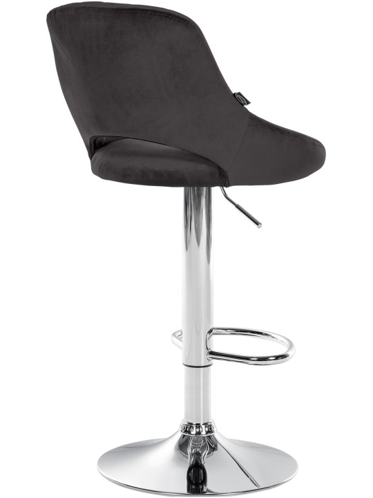 Barkruk Milet fluweel chroom, zwart