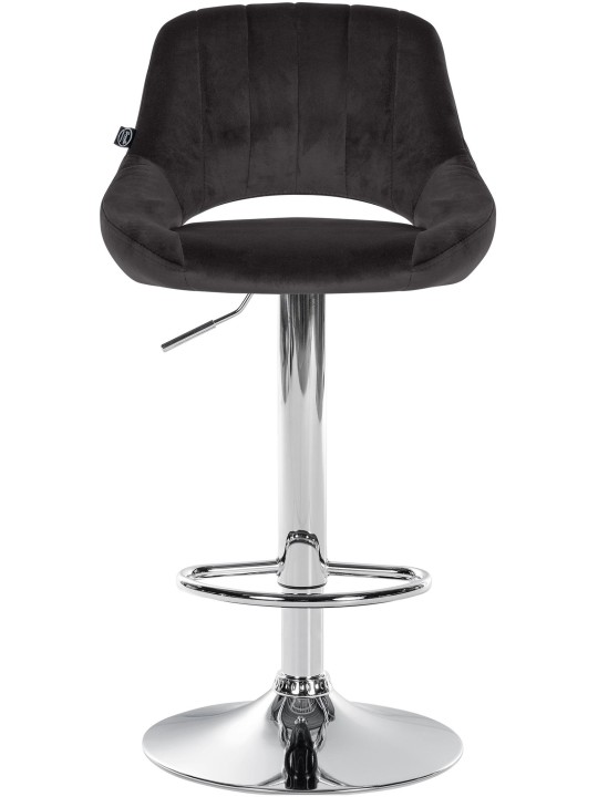 Barkruk Milet fluweel chroom, zwart