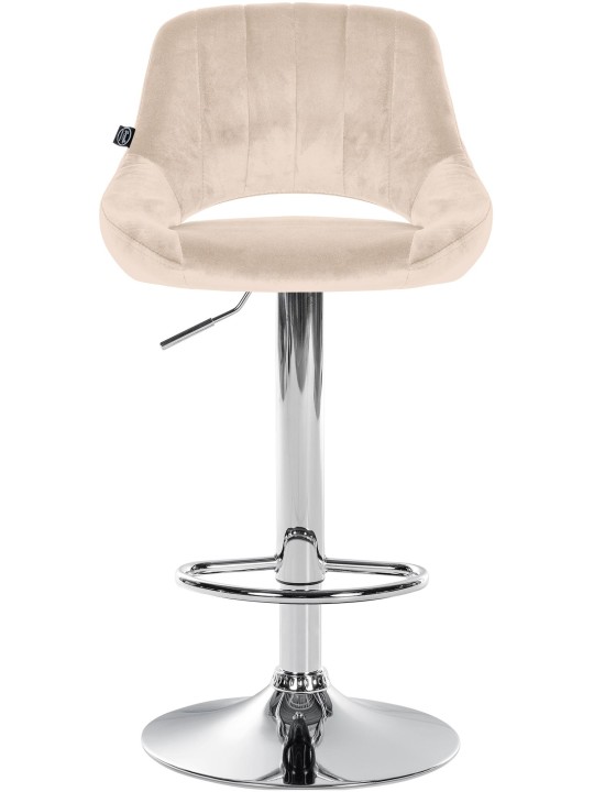 Set van 2 barkrukken Milet fluweel C, crème