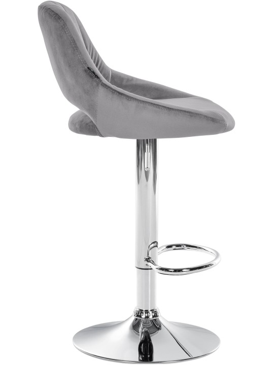 Set van 2 barkrukken Milet fluweel C, donkergrijs