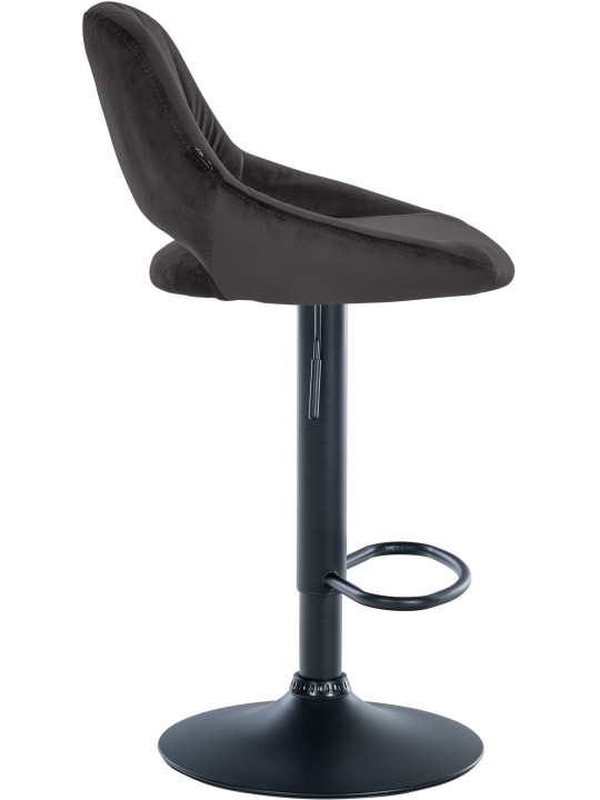 Set van 2 barkrukken Milet fluweel B, zwart