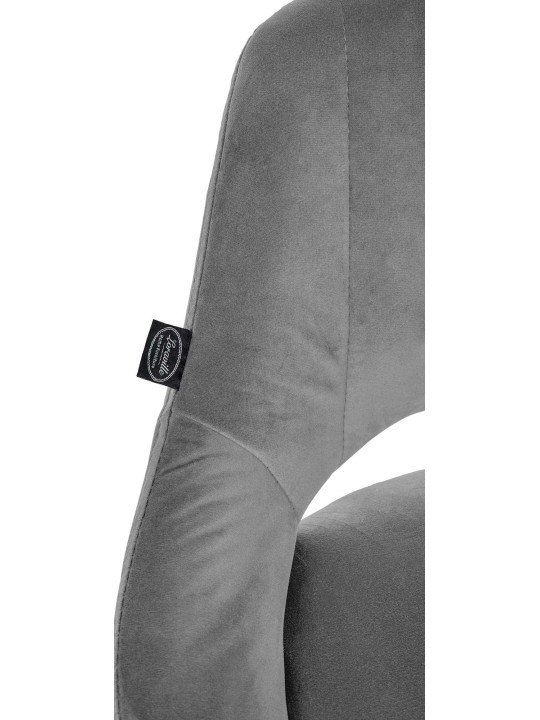 Set van 2 barkrukken Milet fluweel W, donkergrijs