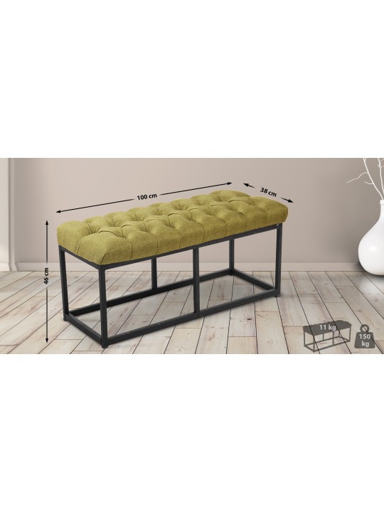 Bank Amun stof 100 cm, groen Bank Amun stof 100 cm, groen