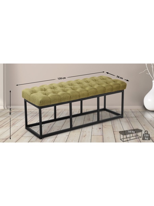 Bank Amun stof 120 cm, groen Bank Amun stof 120 cm, groen