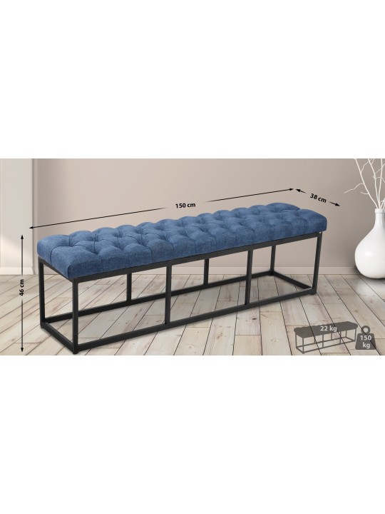 Bank Amun stof 150 cm, blauw Bank Amun stof 150 cm, blauw