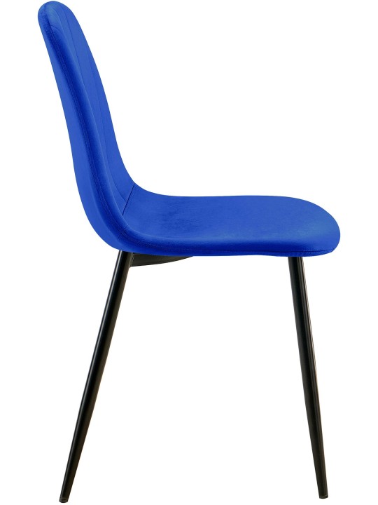 Baxter fluwelen eetkamerstoel, blauw