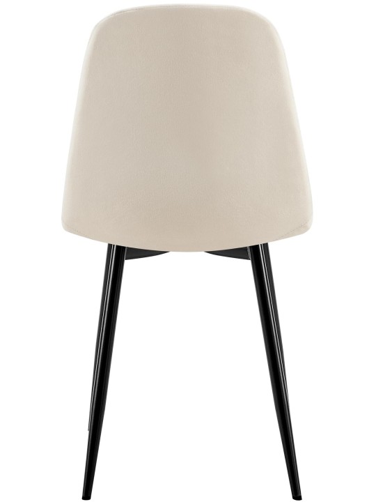 Baxter fluwelen eetkamerstoel, crèmewit