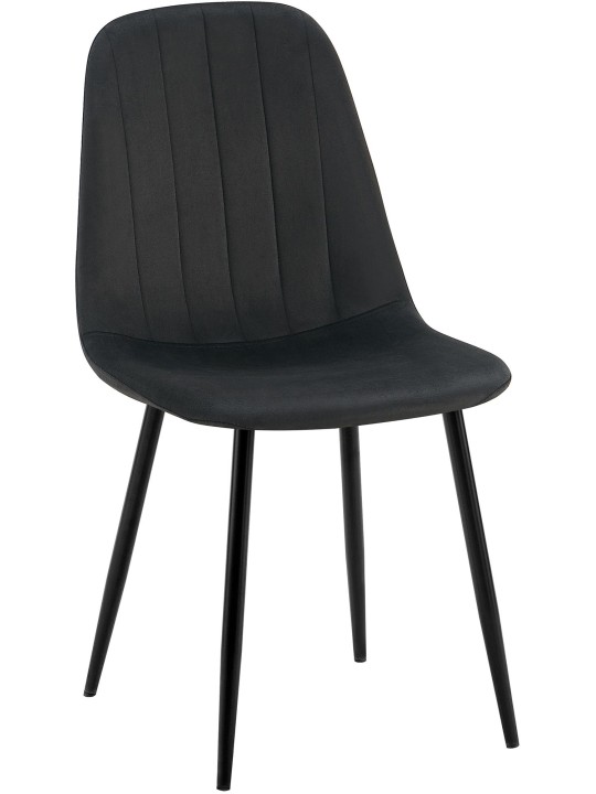 Baxter fluwelen eetkamerstoel, zwart