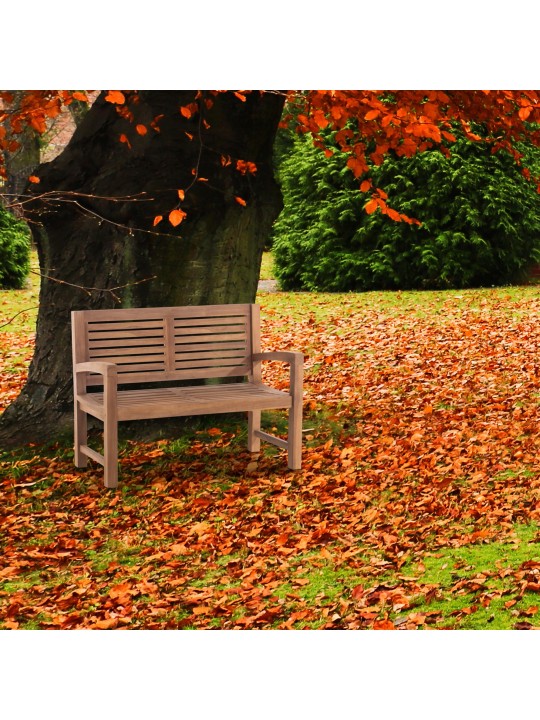 Teakhouten bank Halden 120 cm met deksel, teak