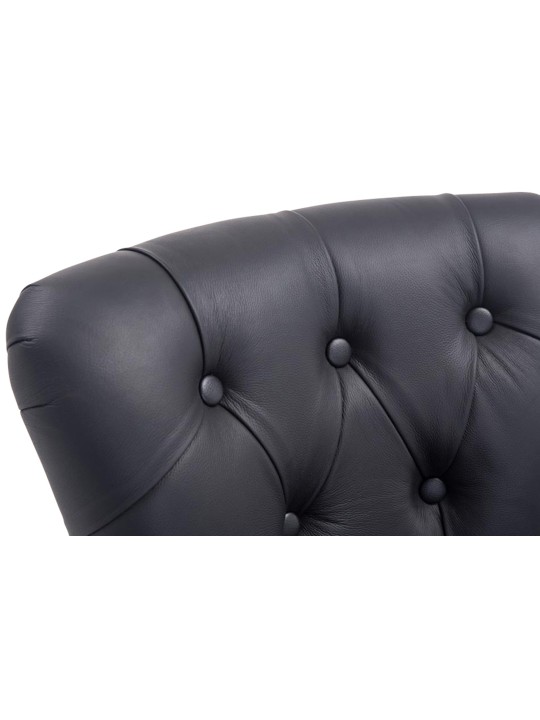 Barkruk Lakewood echt leer, antiek licht, zwart