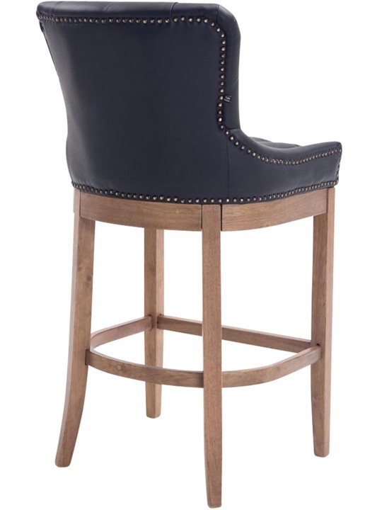 Barkruk Lakewood echt leer, antiek licht, zwart