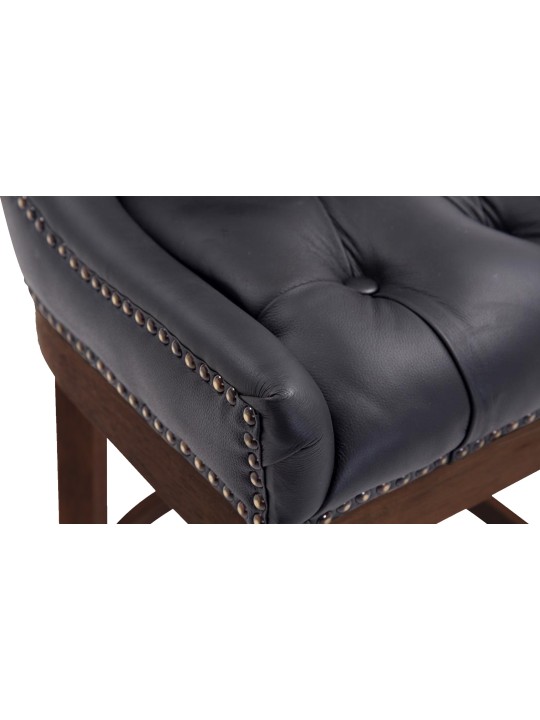 Barkruk Lakewood echt leer, antiek, zwart