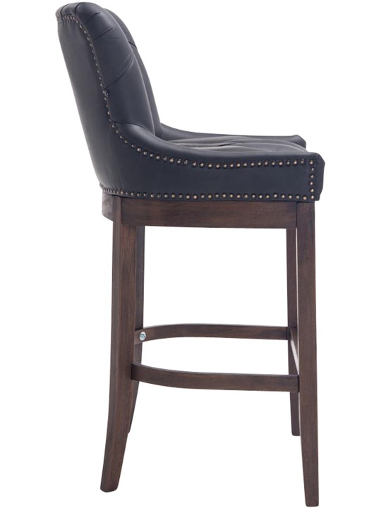 Barkruk Lakewood echt leer, antiek, zwart