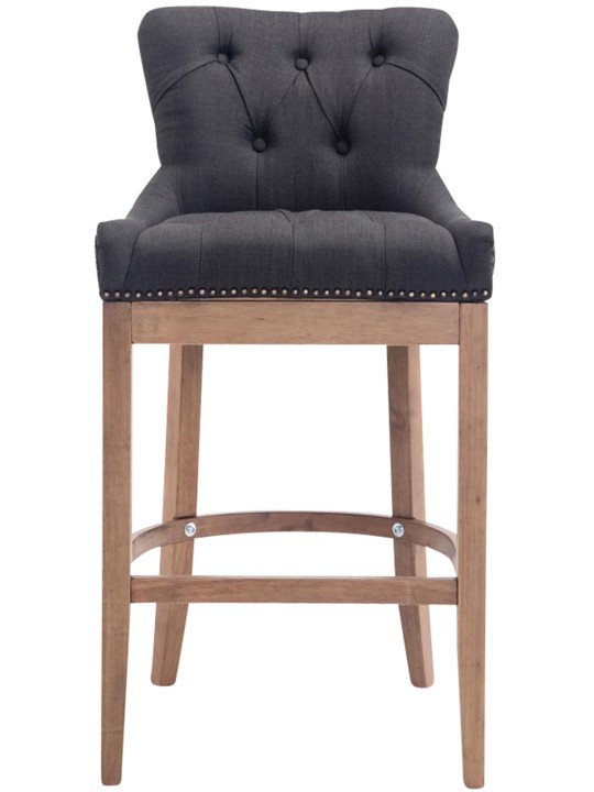 Barkruk Lakewood stof, antiek licht, donkergrijs