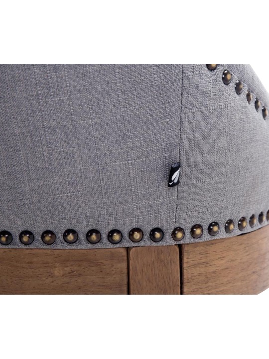 Barkruk Lakewood stof, antiek licht, lichtgrijs