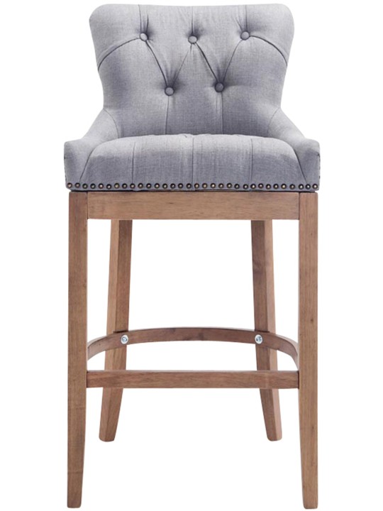 Barkruk Lakewood stof, antiek licht, lichtgrijs