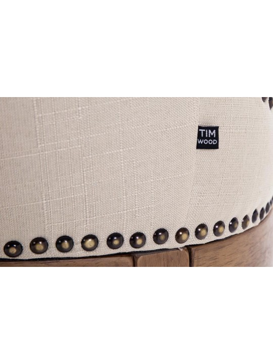 Barkruk Lakewood stof, antiek, crème