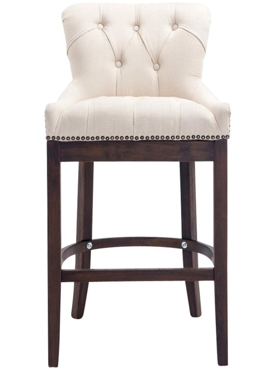 Barkruk Lakewood stof, antiek, crème