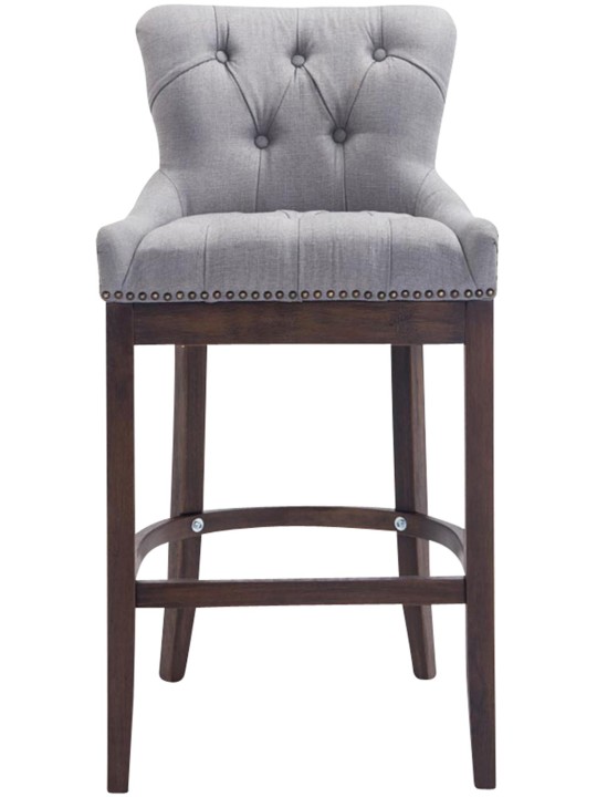 Barkruk Lakewood stof, antiek, lichtgrijs