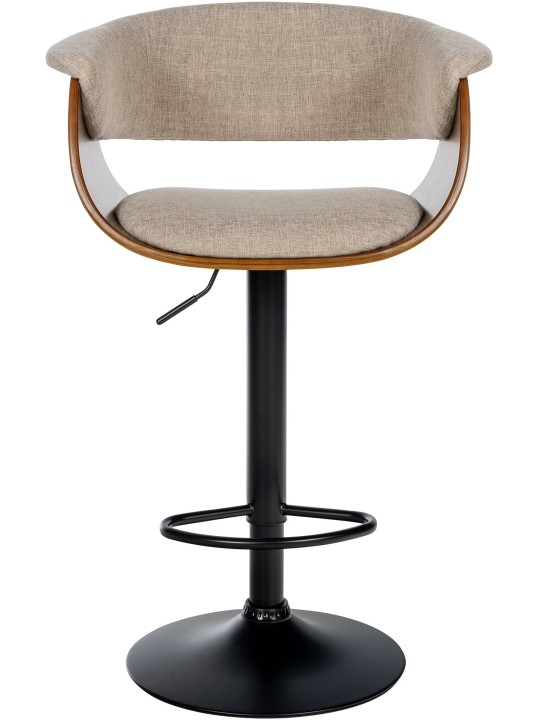 Barkruk Vestaalse stof, walnoot/crème