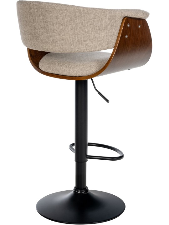 Barkruk Vestaalse stof, walnoot/crème